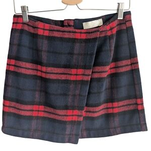 RD Style Women's Small‎ Red Navy Blue Tartan Wrap Mini Skirt